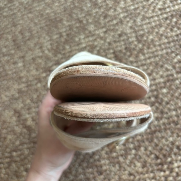 Gianvito Rossi Beya Suede Flat Sandals, Light Beige, size 38 (7.5) - Picture 12 of 14